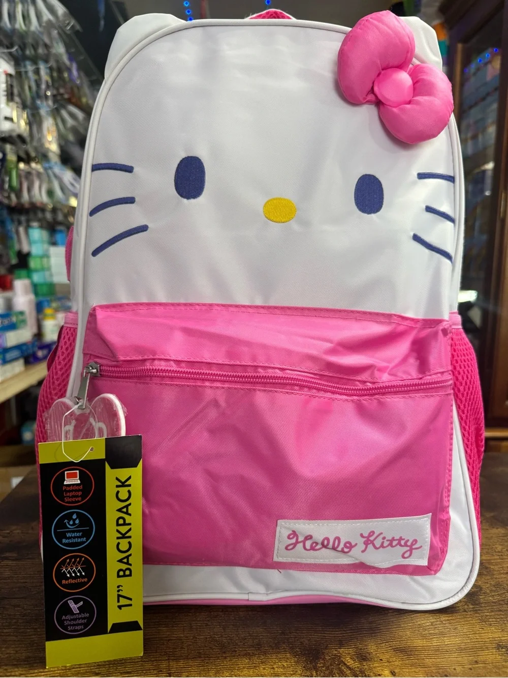 Hello Kitty Pink & White Kids Backpack with Bow Accent